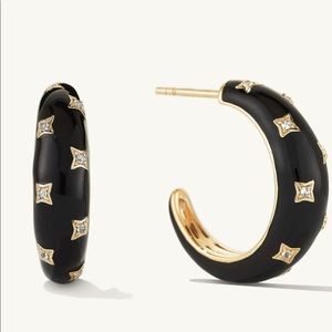 Mejuri Black And Gold Dome Hoop Earrings